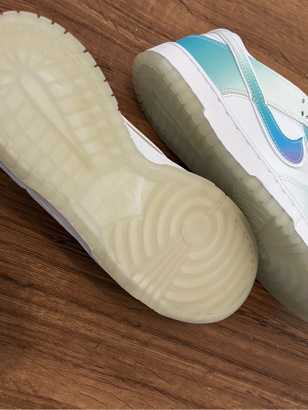 Nike White Sneakers with Teal, Lavender & Pink Accents - Picture 6 of 6